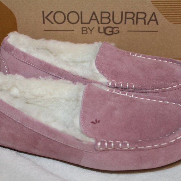 NIB UGG KOOLABURRA WOMEN'S SUEDE FUR SLIPPERS PINK‎ - Picture 2 of 6